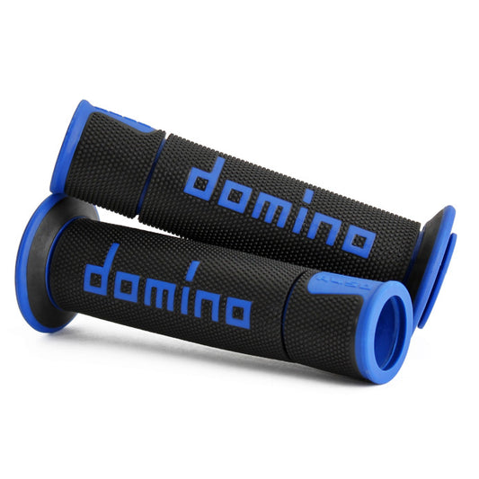 Baycity Power Parts Domino handlebar grips A450 black blue for dirt bike and street bike handlebars