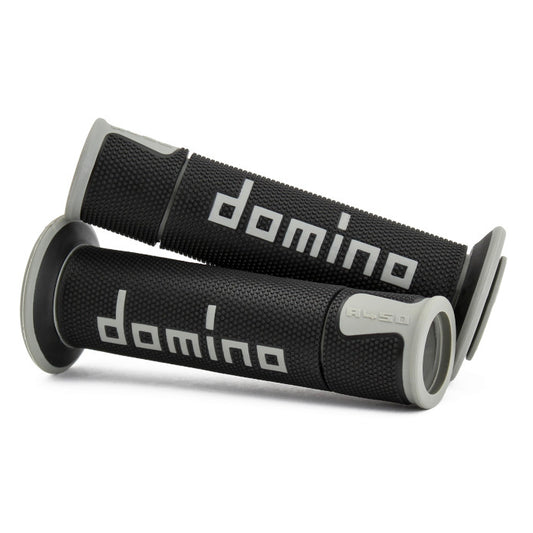 Baycity Power Parts Domino handlebar grips A450 black grey for dirt bike and street bike handlebars