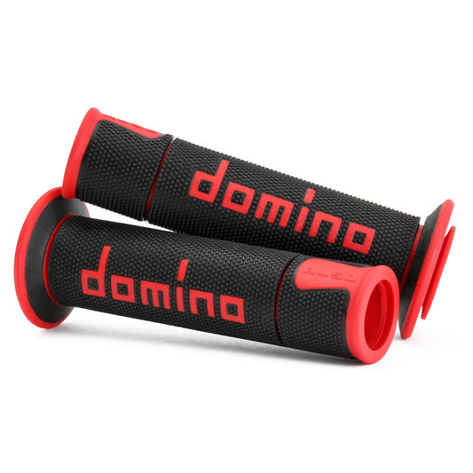 Baycity Power Parts Domino handlebar grips A450 black red for dirt bike and street bike handlebars