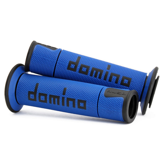 Baycity Power Parts Domino handlebar grips A450 blue black for dirt bike and street bike handlebars