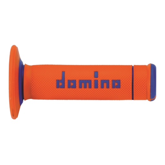 ront view of Domino Handlebar X-Treme Grips A190 - Orange/Blue