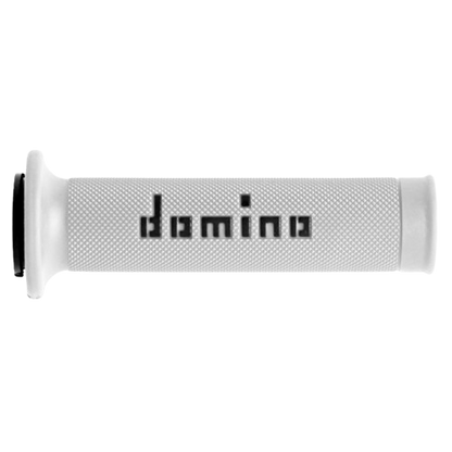 Domino A010 White Black premium motorcycle handlebar grips for improved comfort and control