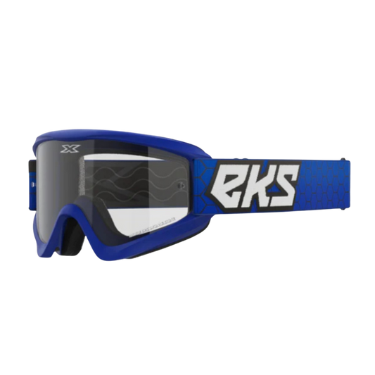 front view of EKS Brand GOX Flat-Out Clear Goggle - Royal Blue