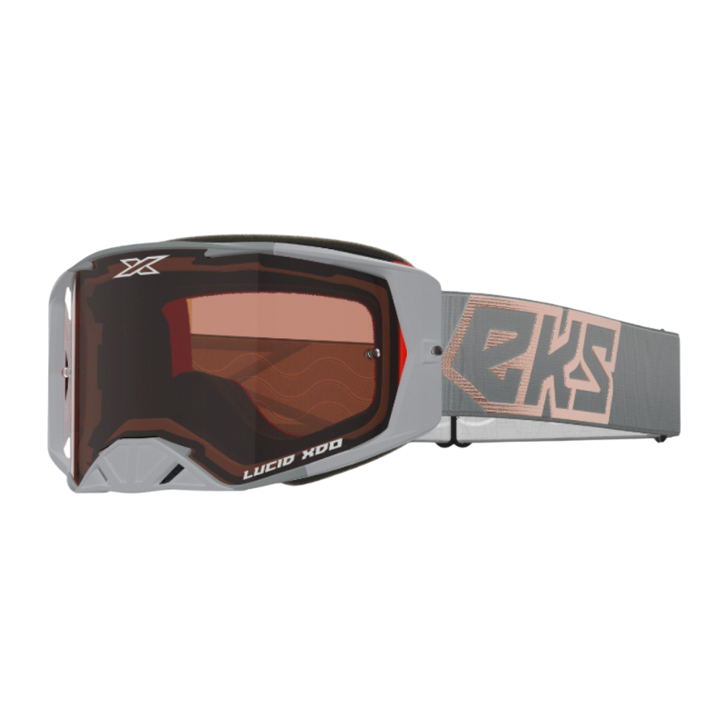 front view of EKS Brand Lucid Goggle Grey Copper - Auburn Afterburner Lens