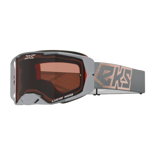 front view of EKS Brand Lucid Goggle Grey Copper - Auburn Afterburner Lens