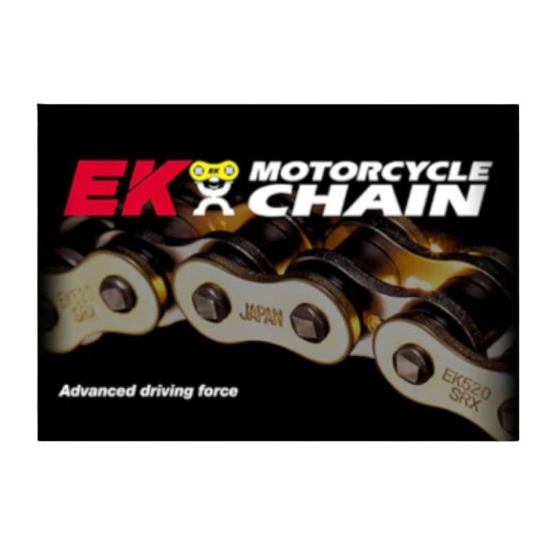 Front view of EK Chains 520SRX2-114 Links QX Ring Chain - Natural