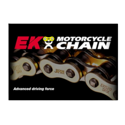 Front view of EK Chains 520SRX2-114 Links QX Ring Chain - Natural