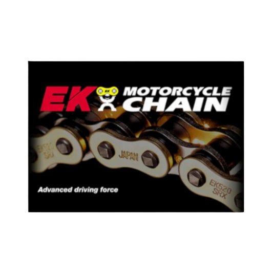 Front view of EK Chains 520ZVX3-114 Links NX Ring Chain - Natural