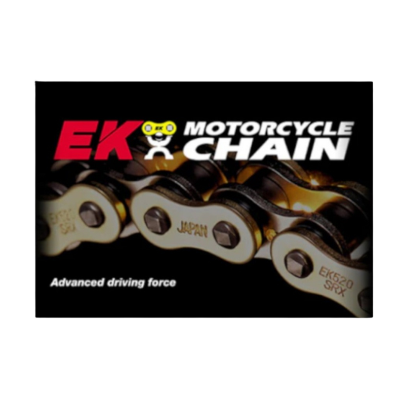 Front view of EK Chains 525MVXZ2-124 Links QX Ring Chain - Natural