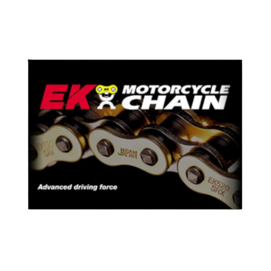 front view of EK Chains 525ZVX3-120 Links NX Ring Chain - Natural
