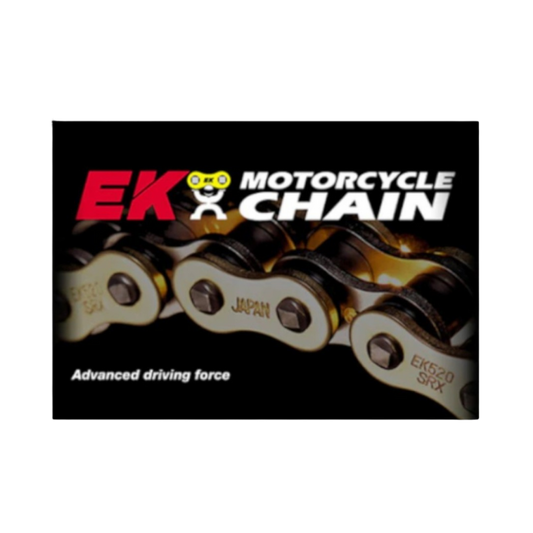 front view of EK Chains 530ZVX3-120 Links NX Ring Chain - Gold