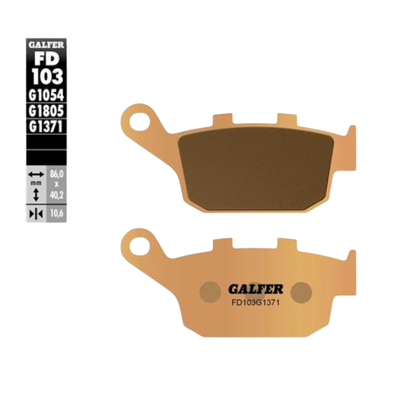 front view of Galfer FD103G1371 Sintered Brake Pads