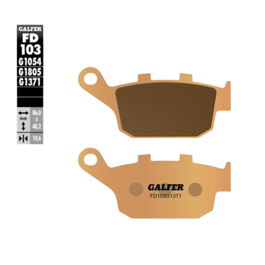 front view of Galfer FD103G1371 Sintered Brake Pads