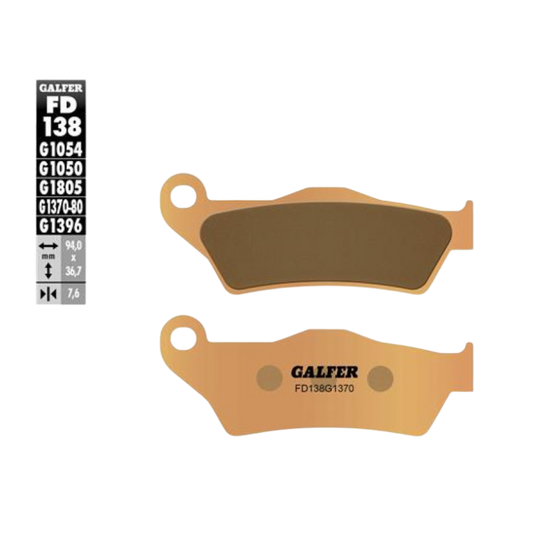 front view of Galfer FD138G1370 Sintered Brake Pads