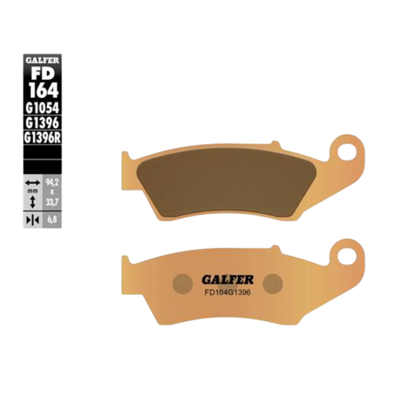 front view of Galfer FD164G1396 Sintered Brake Pads