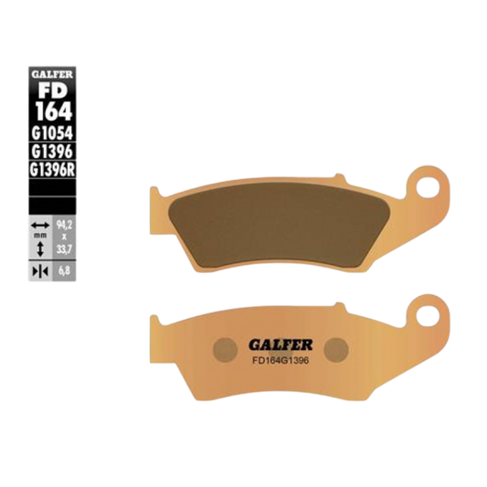 front view of Galfer FD164G1396 Sintered Brake Pads