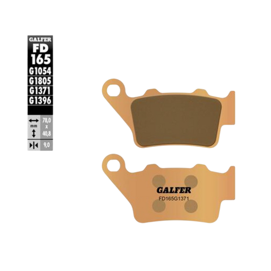 front view of Galfer FD165G1371 Sintered Brake Pads