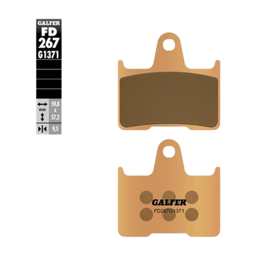 front view of Galfer FD267G1371 Sintered Brake Pads