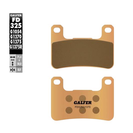 front view of Galfer FD325G1370 Sintered Brake Pads