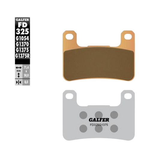 front view of Galfer FD325G1375 Sintered Brake Pads