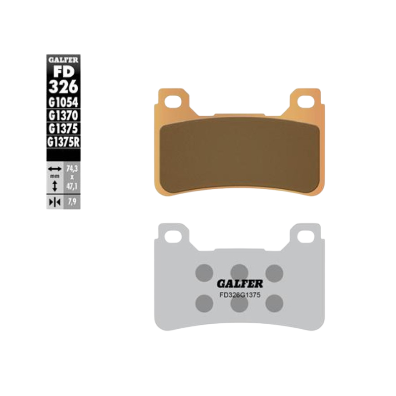 front view of Galfer FD326G1375 Sintered Brake Pads