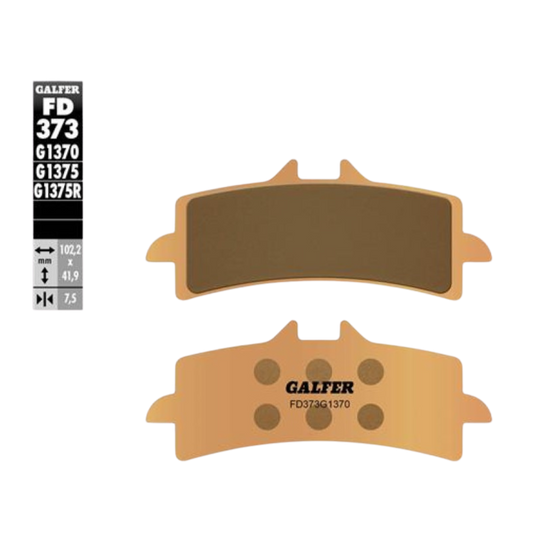 front view of Galfer FD373G1370 Sintered Brake Pads