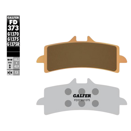 front view of Galfer FD373G1375 Sintered Brake Pads