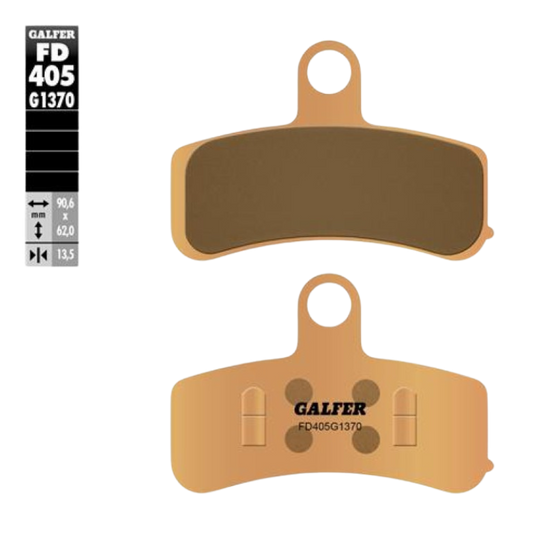 front view of Galfer FD405G1370 Sintered Brake Pads