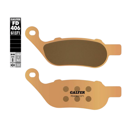 front view of Galfer FD406G1371 Sintered Brake Pads