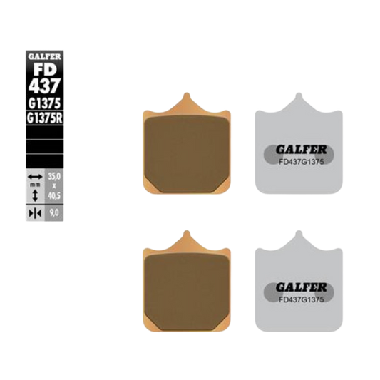 front view of Galfer FD437G1375 Sintered Brake Pads