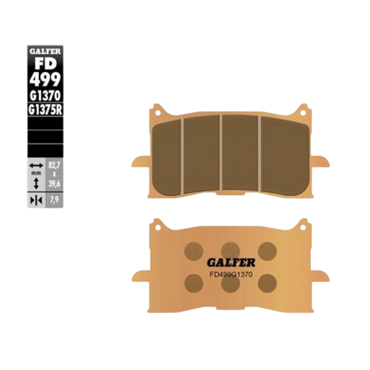 front view of Galfer FD499G1370 Sintered Brake Pads