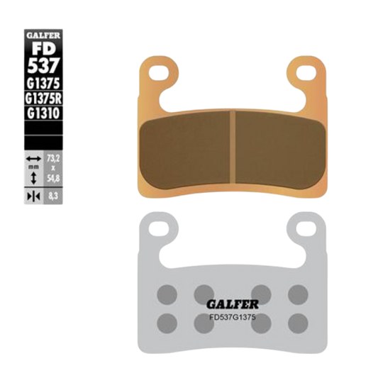 front view of Galfer FD537G1375 Sintered Brake Pads