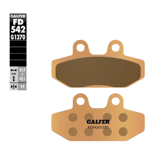 front view of Galfer FD542G1370 Sintered Brake Pads