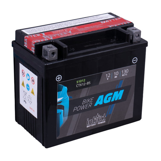 Baycity Power Parts IntAct AGM 51012 motorcycle battery for bikes, dependable cold-start power