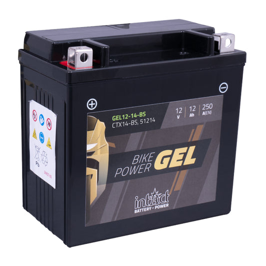 Baycity Power Parts IntAct GEL12-14-BS gel motorcycle battery for bikes, dependable cold starts