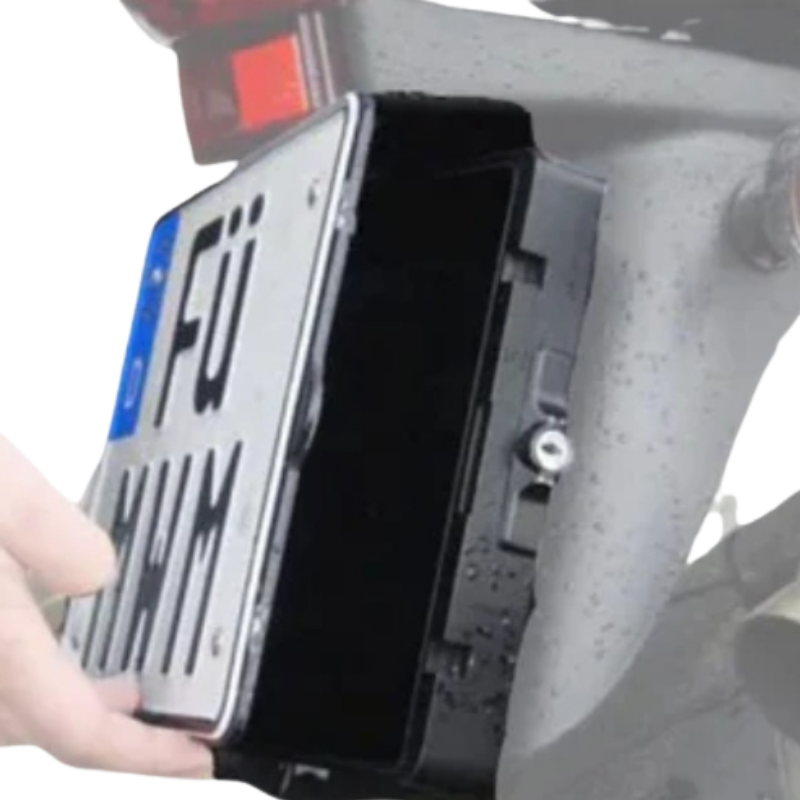 Locking Number Plate Storage at baycity powerparts