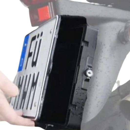 Locking Number Plate Storage at baycity powerparts