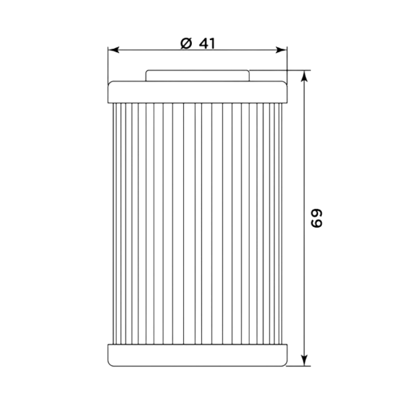 Front view of MIW Oil Filter KT8007