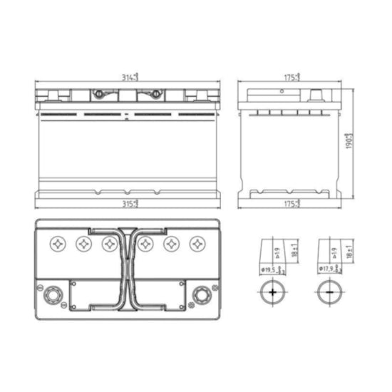 MOLL AFB Start Stop 12V 86AH DIN Car Battery Baycity Power Parts