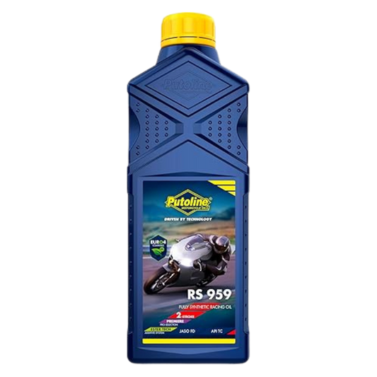 Front view of Putoline Ester Tech 4+ 10W-50 1L engine oil bottle with high-performance branding
