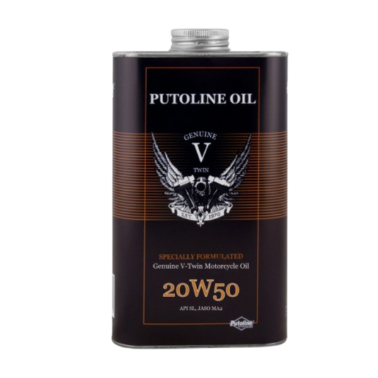 front view of Putoline Genuine V-Twin 20W-50 Oil - 1ltr