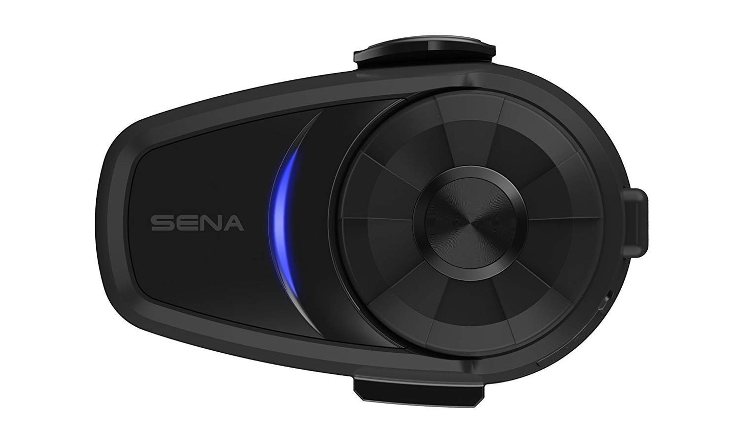 Sena 10S-01 motorcycle Bluetooth communication system main unit with control dial and helmet mount