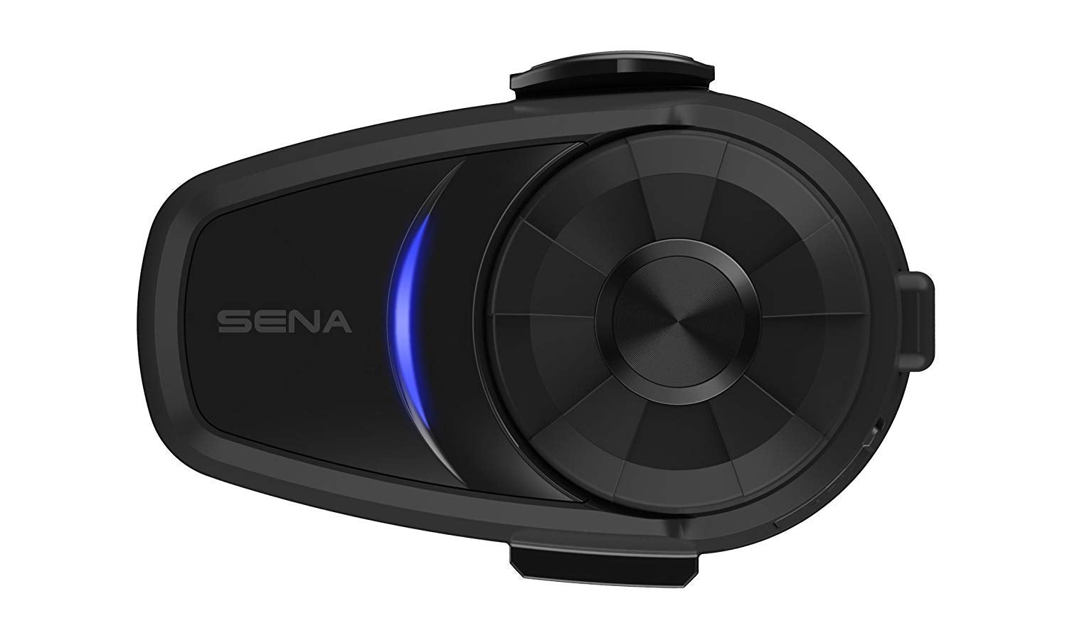 Sena 10S-01 motorcycle Bluetooth communication system main unit with control dial and helmet mount