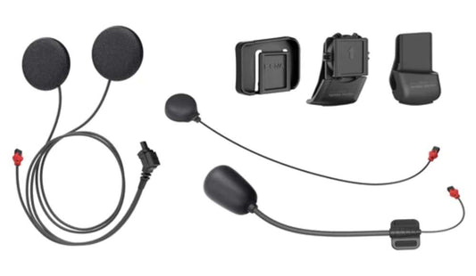 Sena 50C helmet clamp kit with Harman Kardon speakers and mounting unit for motorcycle helmets