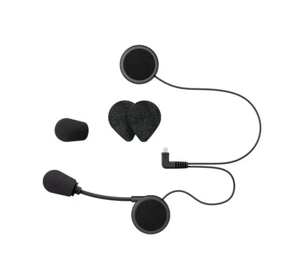 Sena B10 helmet clamp kit with 40mm speakers, wired microphone and boom microphone setup