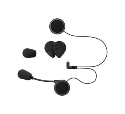 Sena B10 helmet clamp kit with 40mm speakers, wired microphone and boom microphone setup