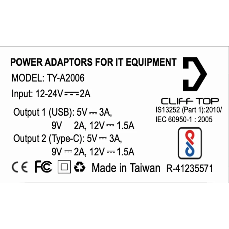 DIN (Hella) to 36W PD USB-C + QC 3.0 (ANGLED) - Short Angled
