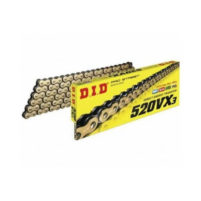 Chain 520 Pitch x 114 links (VX3) - VX3 (Rivet Type) / Gold / 800Ccc