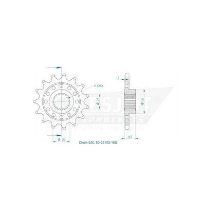 Sprockets Front (32192-15S) - Esjot (Sports)