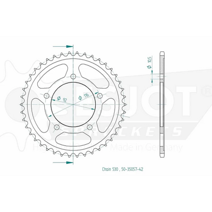 Sprockets Rear (35057-42T) - Esjot